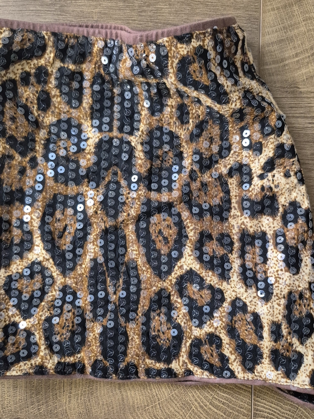 Sequin Leopard Mini Short Size Large
